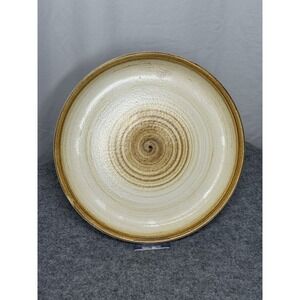 Longchamp France Pottery Stoneware 12" Plate Platter‎ Brown Beige Cream Set Of 3